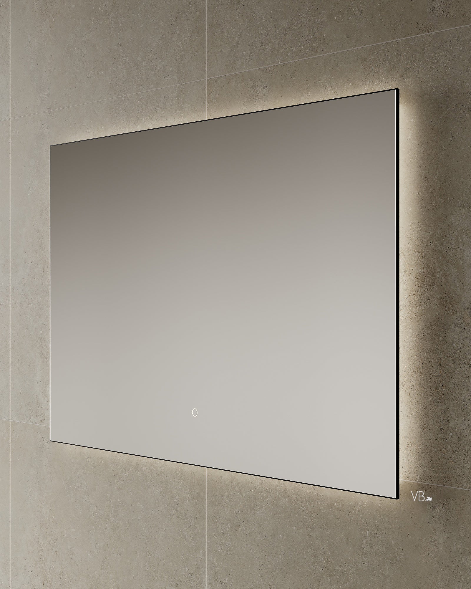 55" Black Framed LED Mirror