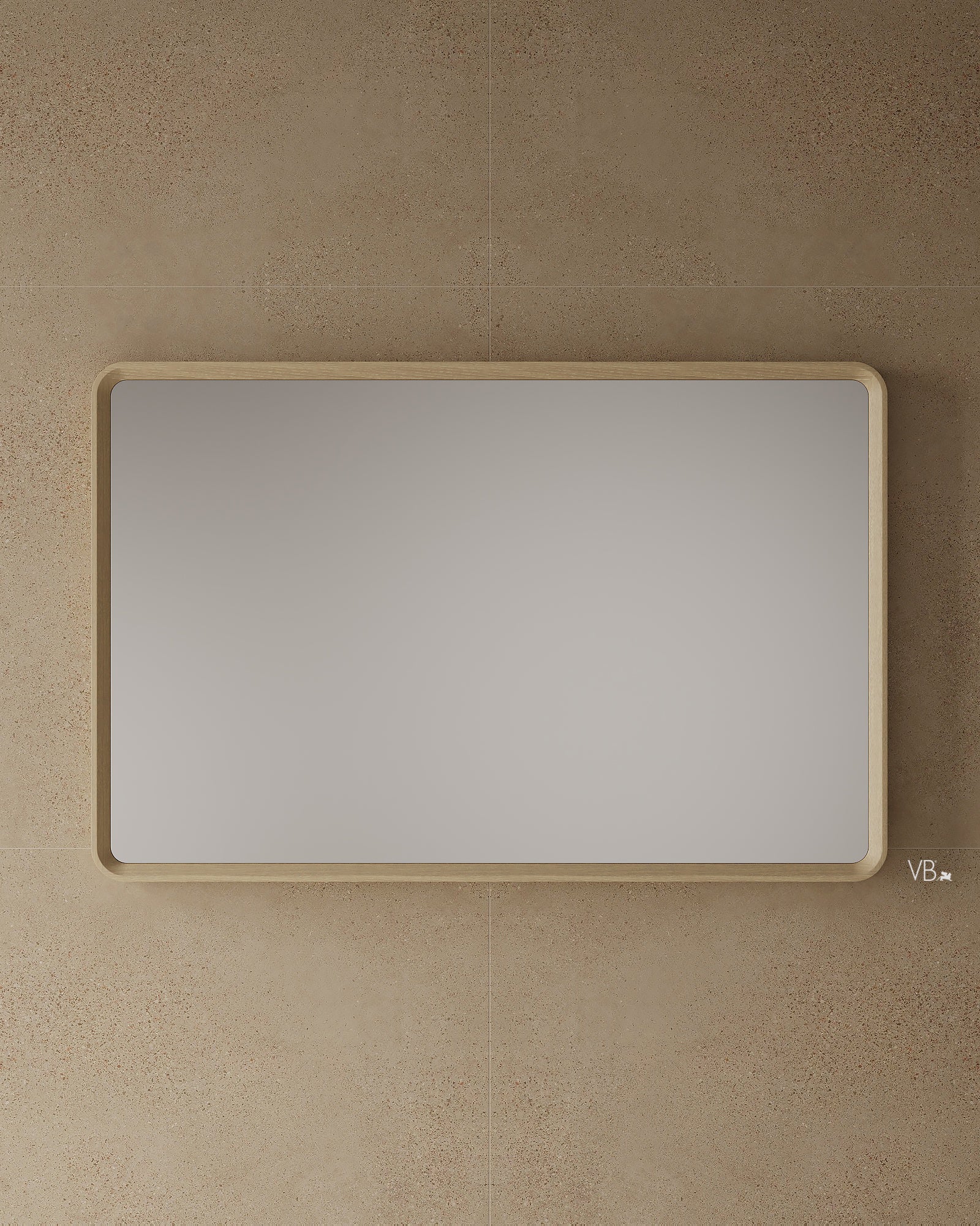 55" Framed Wood Veneer Mirror