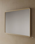 55" Framed Wood Veneer Mirror