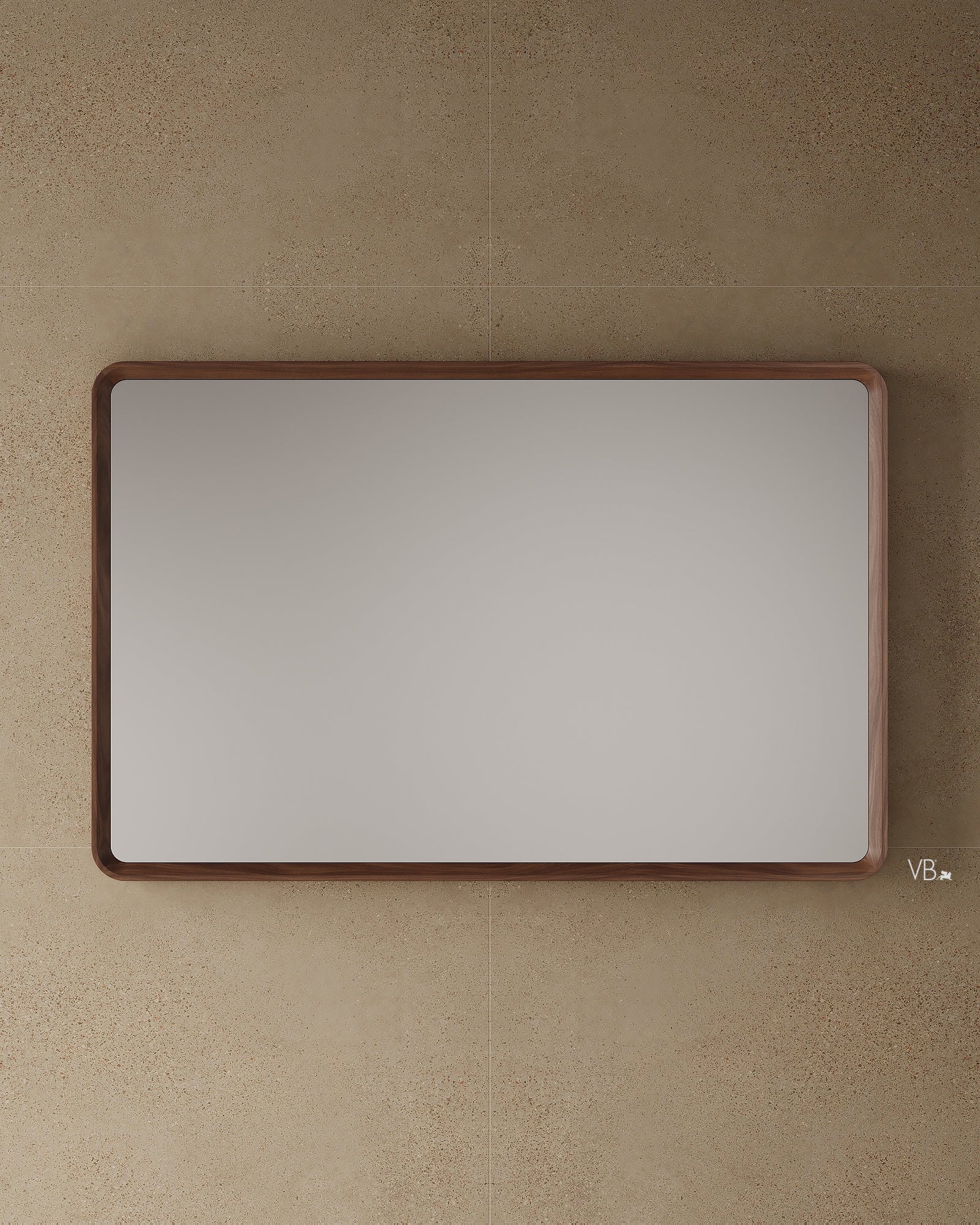 55" Framed Wood Veneer Mirror