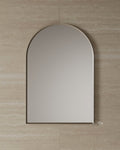 24" Arched Framed Mirror Brushed Nickel