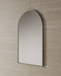 24" Arched Framed Mirror Brushed Nickel