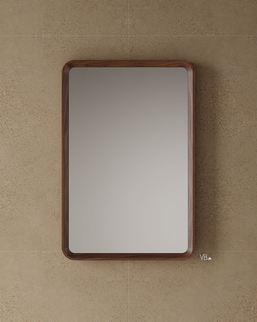 24" Framed Wood Veneer Mirror