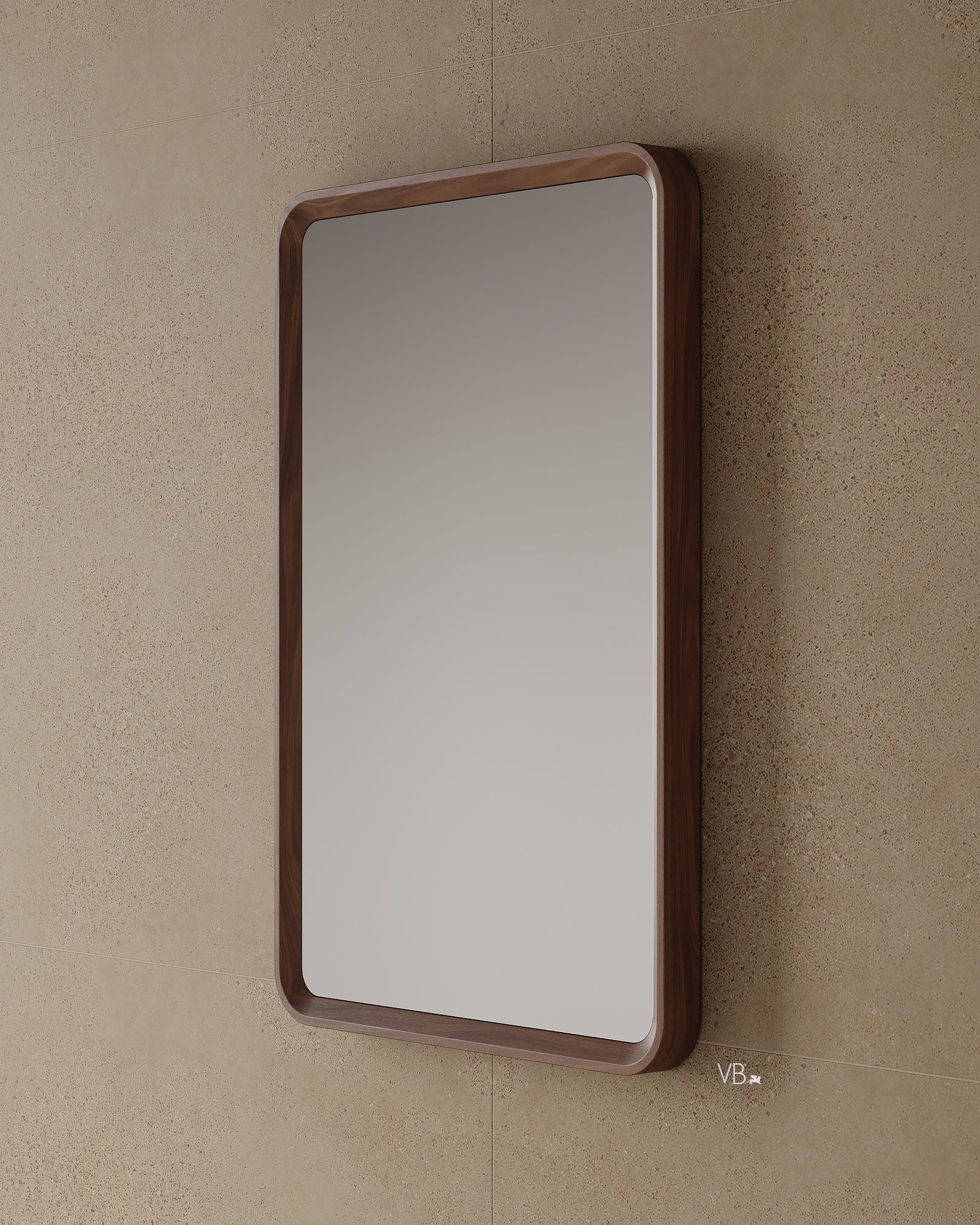 24" Framed Wood Veneer Mirror
