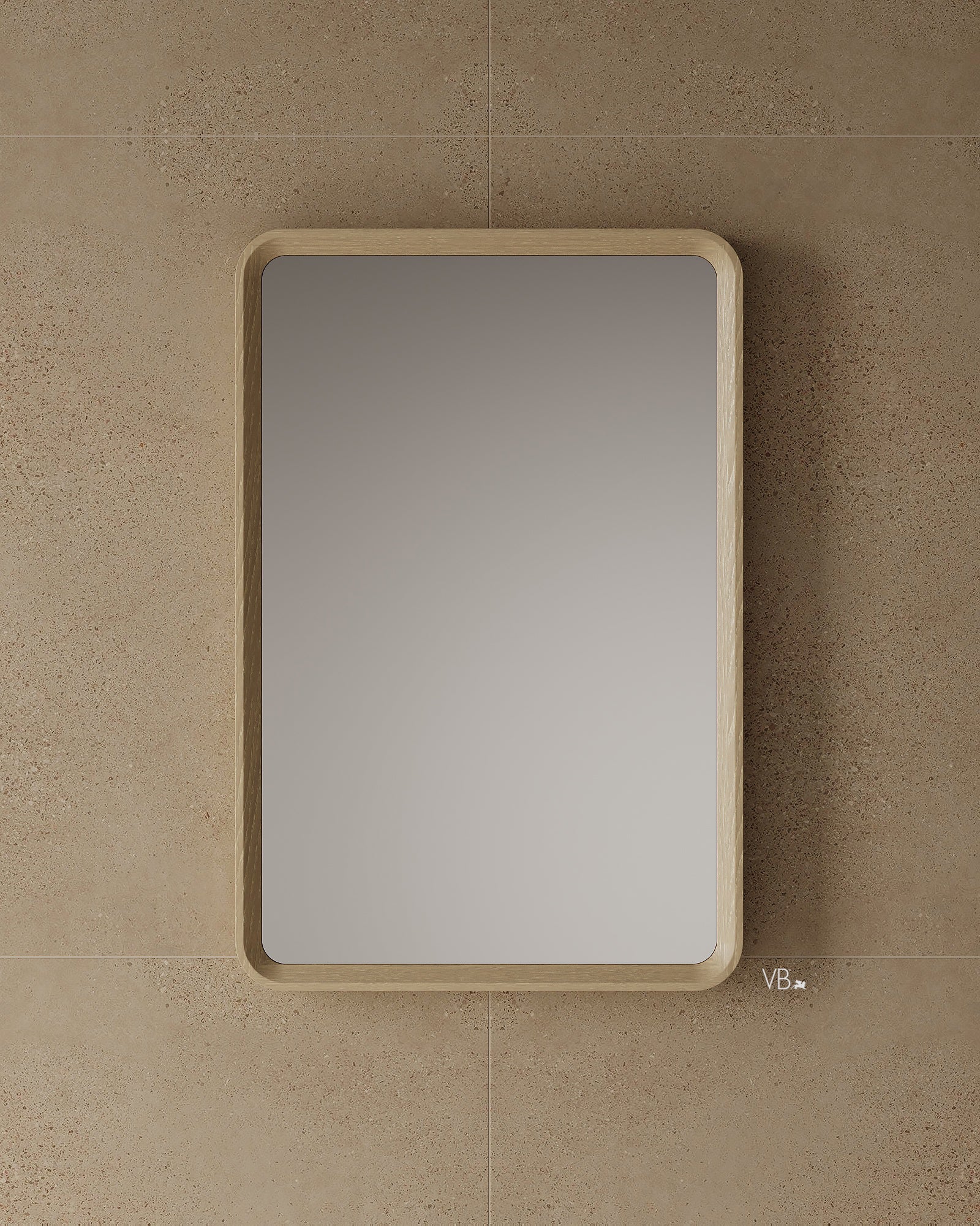 24" Framed Wood Veneer Mirror