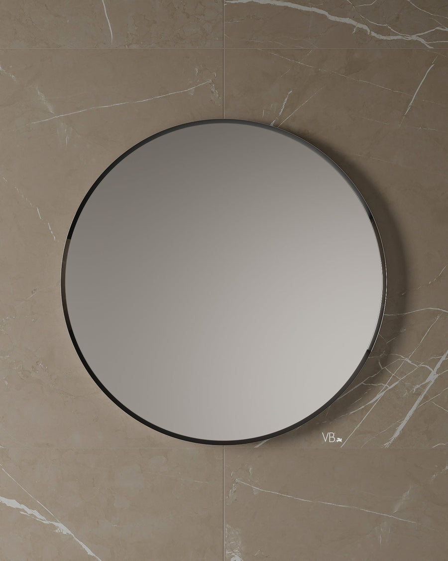 32" Round Chrome Frame Mirror