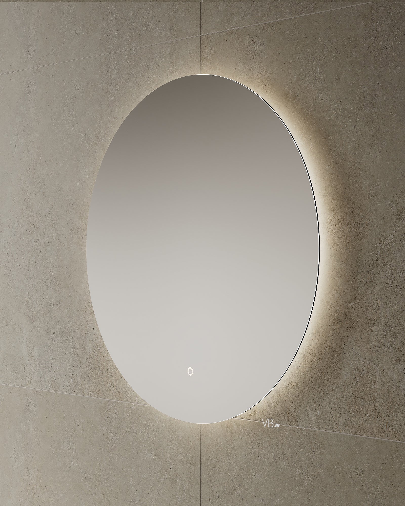 36" Frameless Round LED Mirror
