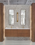 72" Wall-Mounted Wood Veneer Vanity With Solid Surface Basin