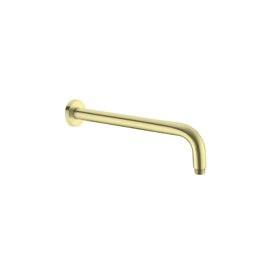 13" Round Solid Brass Shower Arm Brushed Gold