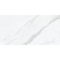 Glossy finish and veining detail on Carrara porcelain tile for kitchens in Milton homes