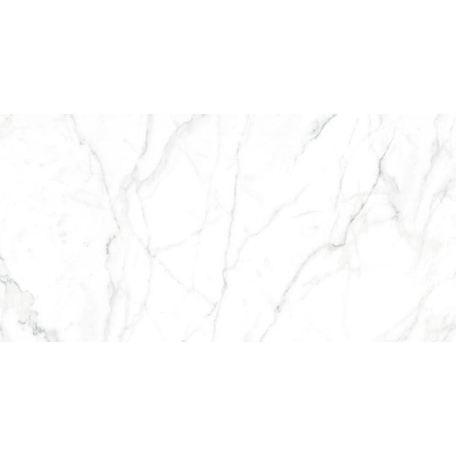 12x24 Polished Carrara Marble-Look Porcelain Tile with grey veining – TF Renovations Mississauga