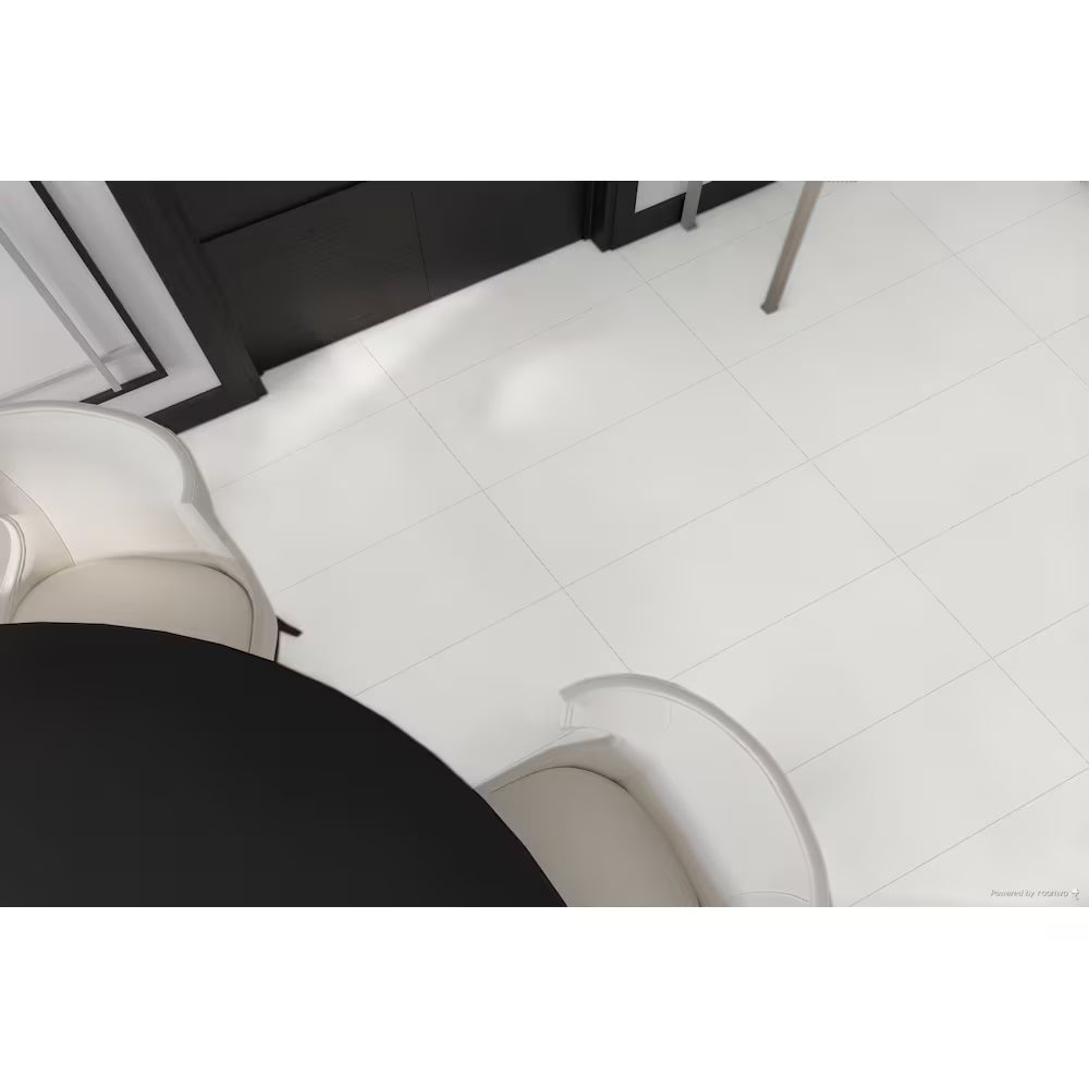 12x24 Arctic White Polished Porcelain Tile with crisp white glossy finish – TF Renovations Mississauga