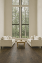 Charcoal Oak 3/4″ solid hardwood flooring in Oakville luxury living room renovation