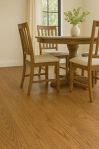 Golden Oak 3/4″ solid hardwood flooring in Milton welcoming dining room renovation