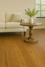 Honey Bronze 3/4″ solid hardwood flooring in Milton cozy living room renovation
