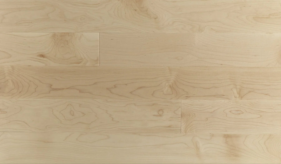 Natural Maple Solid Hardwood Flooring plank with light cream-beige smooth finish – TF Renovations Mississauga