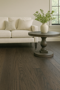 Slate Brown 3/4″ solid hardwood flooring in Kitchener modern living room renovation