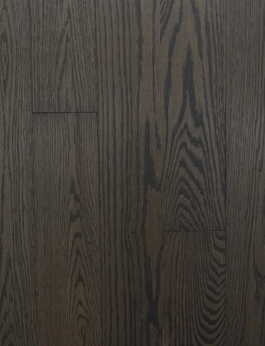 Midnight Oak Solid Hardwood Flooring plank with deep dark smooth finish – TF Renovations Mississauga