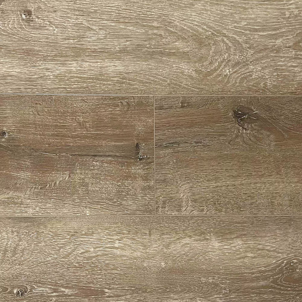 Matte embossed warm wood grain detail on Coral SPC click-lock plank for Cambridge homes