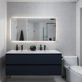 55" Wall-Mounted MDF Vanity with Solid Surface Countertop