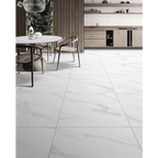 24x24 Pure White Matte Porcelain Tile with bright uniform matte surface – TF Renovations Mississauga