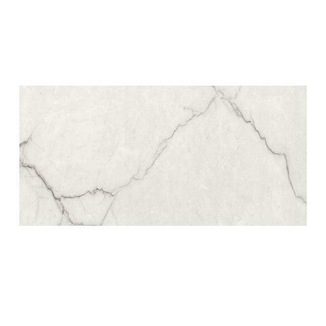 Elegant grey veining detail on Calacatta Ventura large-format porcelain tile for Guelph interiors