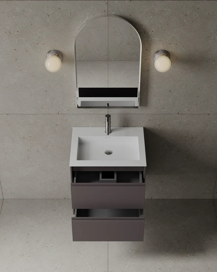 24-Inch Wall-Mounted Matte MDF Vanity - Free delivery