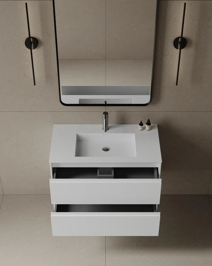 36-Inch Wall-Mounted Matte MDF Vanity - Free delivery