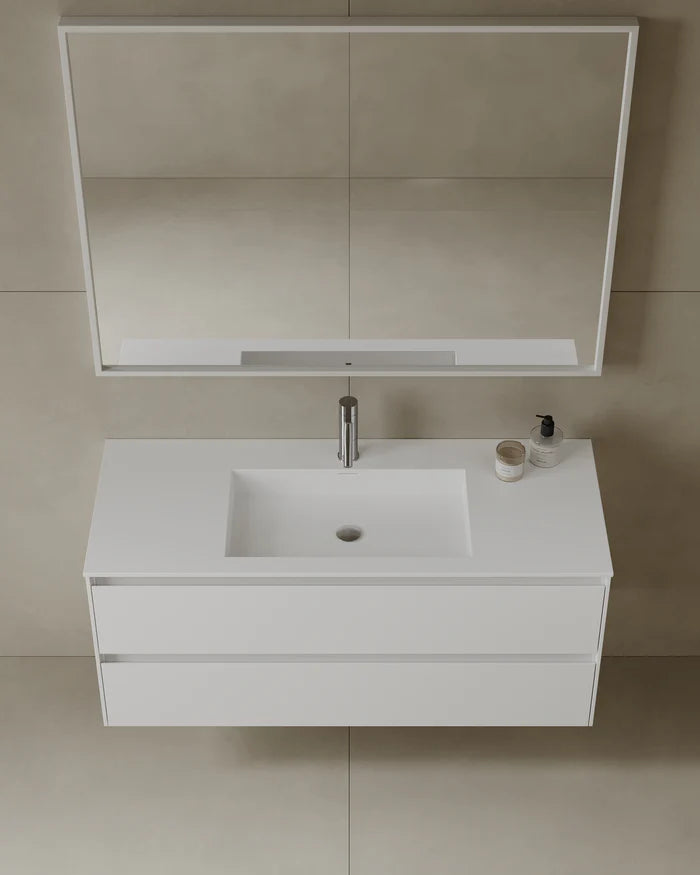 47-Inch Wall-Mounted Modern Bathroom Vanity with integrated acrylic sink and multiple drawers – TF Renovations Mississauga