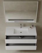 Space-saving 47-inch wall-mounted vanity with drawers in GTA contemporary bathroom