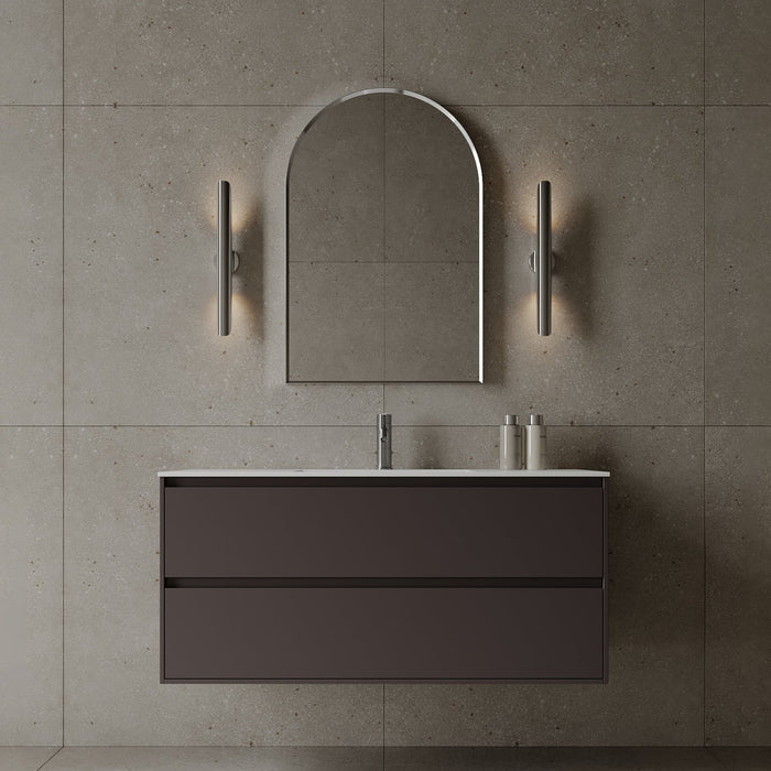 Durable matte MDF wall-mounted vanity with integrated sink and drawers for Milton luxury ensuite