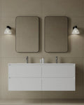 Durable matte MDF wall-mounted vanity with integrated sink and drawers for Milton luxury ensuite