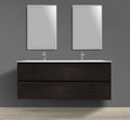 55-Inch wall-mounted veneer vanity with seamless I-Stone sink in large Mississauga primary bathroom renovation
