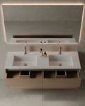 55-Inch Wall-Mounted Veneer Vanity - Free delivery