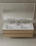 Space-saving 59-inch wall-mounted vanity with drawers in GTA contemporary bathroom