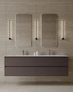 71-Inch Wall-Mounted Matte MDF Vanity with integrated I-Stone sink and multiple drawers – TF Renovations Mississauga