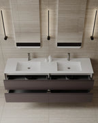71-Inch Wall-Mounted Matte MDF Vanity - Free delivery