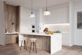Statuario Caldia quartz countertop installed kitchen - TF Renovations Mississauga
