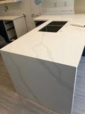 Calacatta Snow quartz countertop installed kitchen - TF Renovations Mississauga