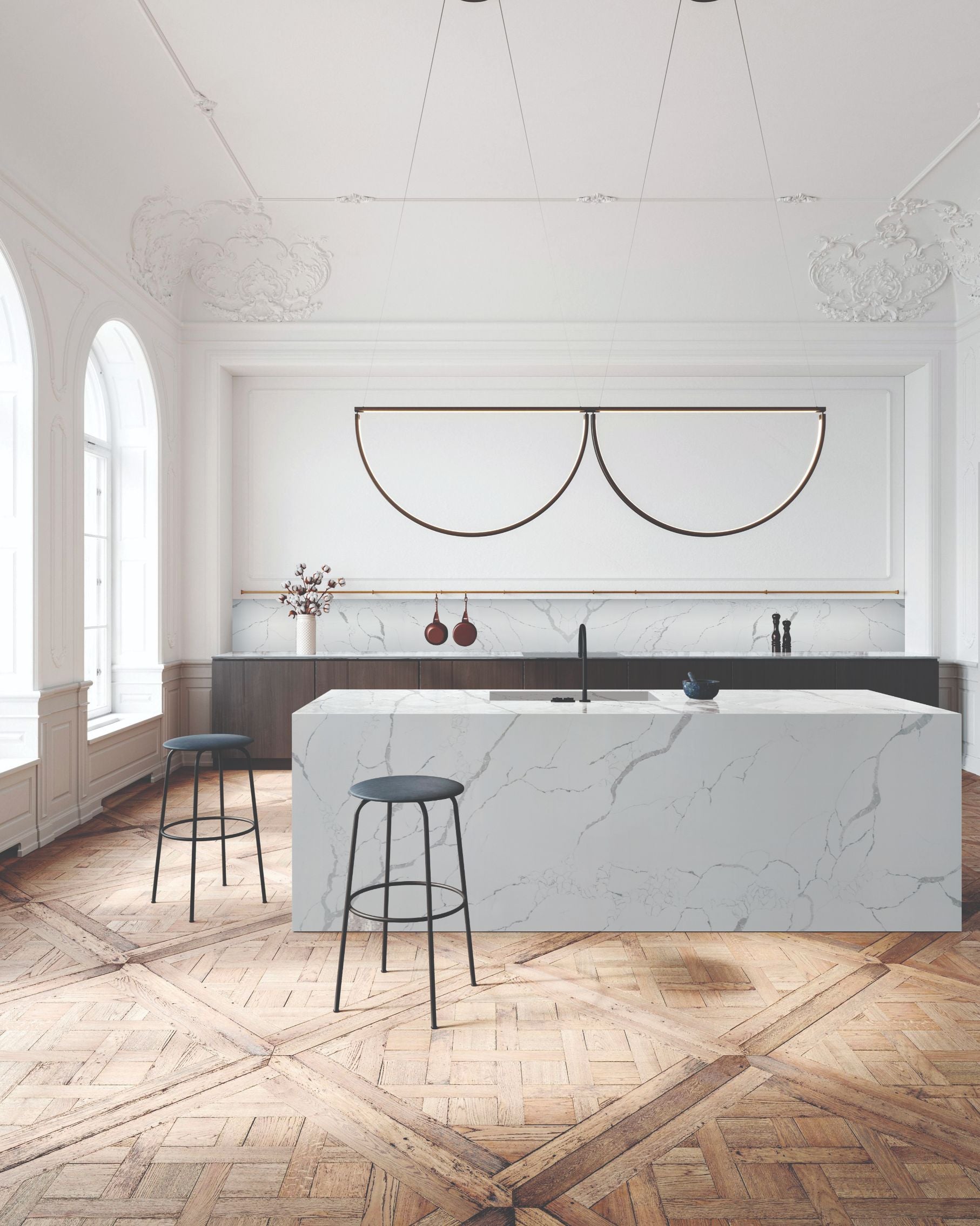 Calacatta Extra quartz countertop installed kitchen - TF Renovations Mississauga