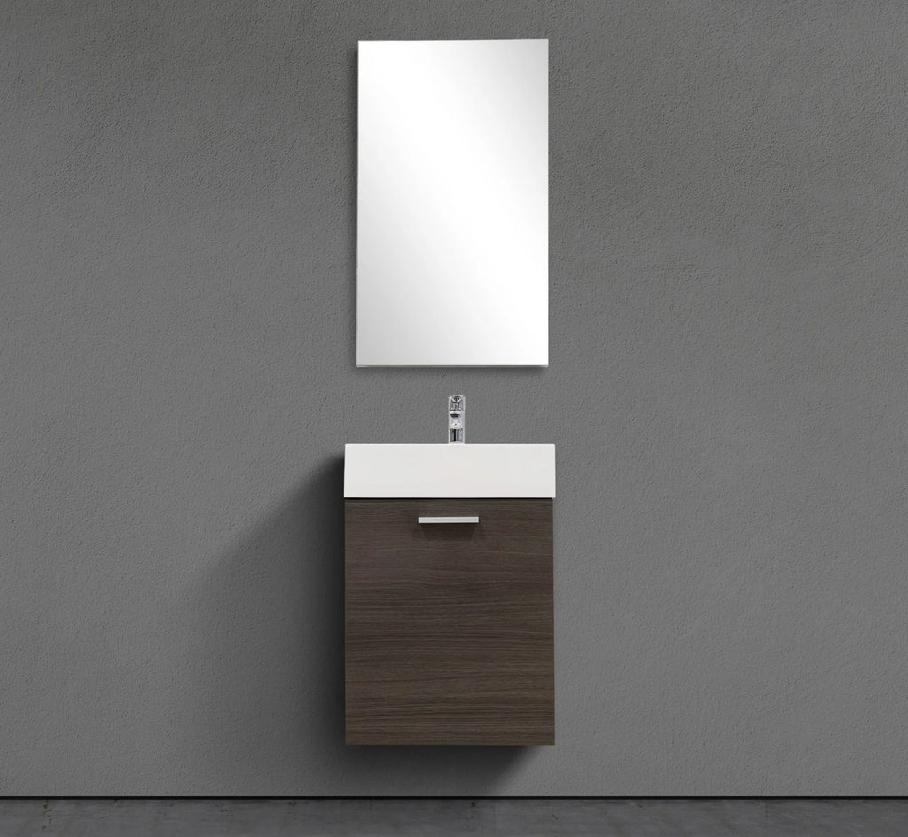 18-Inch Wall-Mounted Modern Bathroom Vanity with integrated acrylic sink – TF Renovations Mississauga
