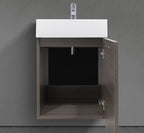 Durable melamine wall-mounted vanity with integrated sink for Milton minimalist bathroom