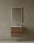 24-Inch Wall-Mounted Modern Bathroom Vanity with integrated acrylic sink and two drawers – TF Renovations Mississauga