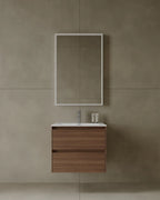 24-Inch Wall-Mounted Modern Bathroom Vanity with integrated acrylic sink and two drawers – TF Renovations Mississauga