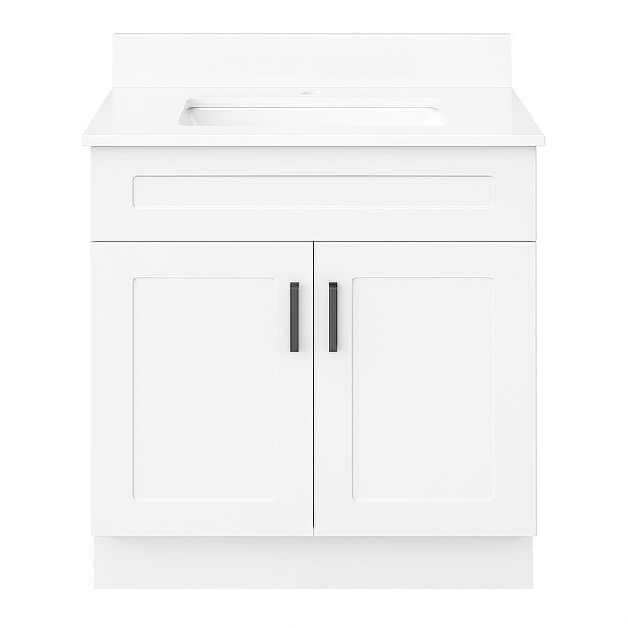 24-Inch Shaker Freestanding Bathroom Vanity with countertop and splash set – TF Renovations Mississauga