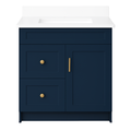 Shaker-style 30-inch freestanding vanity right door left drawers in Mississauga main bathroom renovation