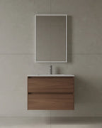 30-Inch Wall-Mounted Modern Bathroom Vanity with integrated acrylic sink and two drawers – TF Renovations Mississauga