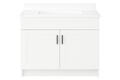 Shaker-style 30-inch freestanding vanity in mid-size Mississauga main bathroom renovation