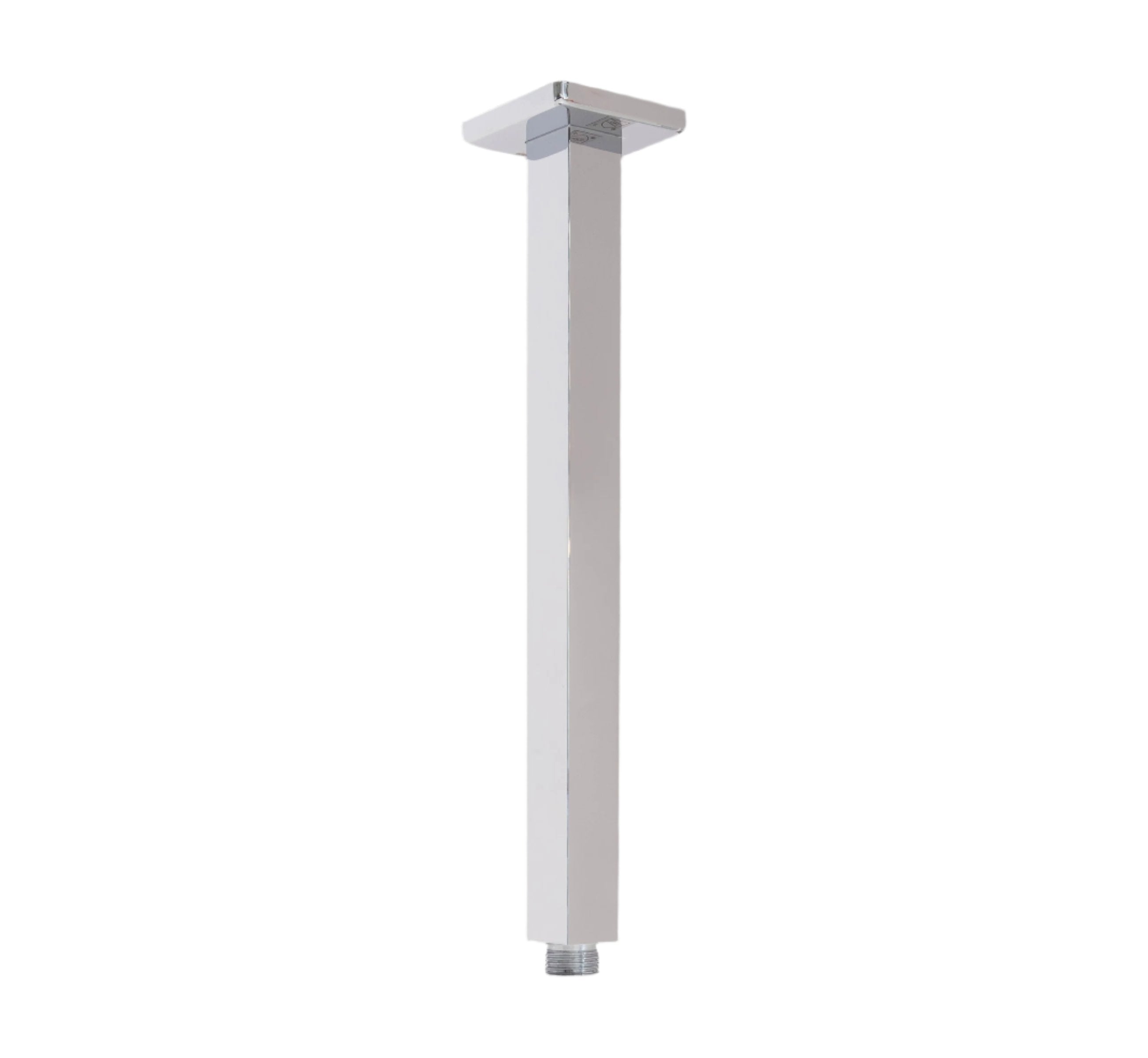 Solid Brass 12" Chrome Ceiling Arm Square