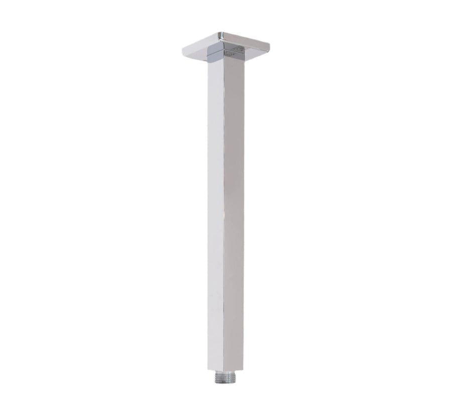 Solid Brass 12" Chrome Ceiling Arm Square